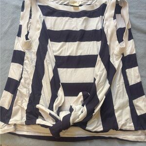 Maeve Anthropologie nautical tie front shirt, large